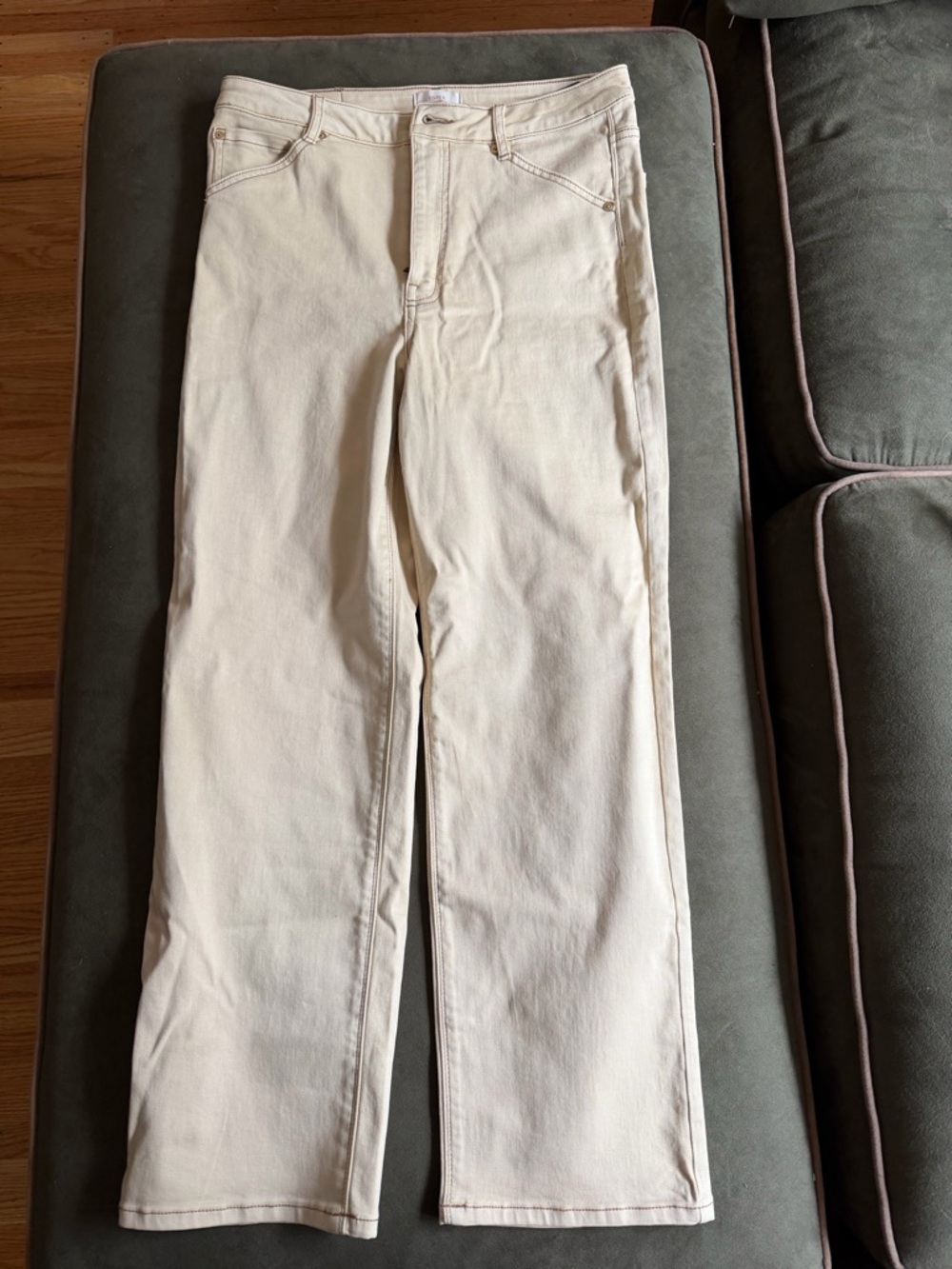 Roark Beige Straight-Leg Jeans